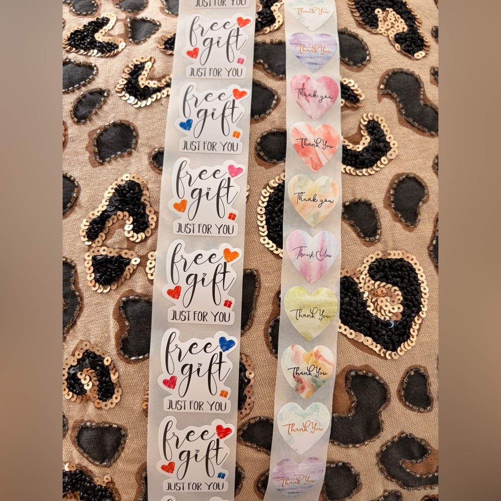 Bundle of 25 Colorful Heart and 50 Free Gift Stickers 💌